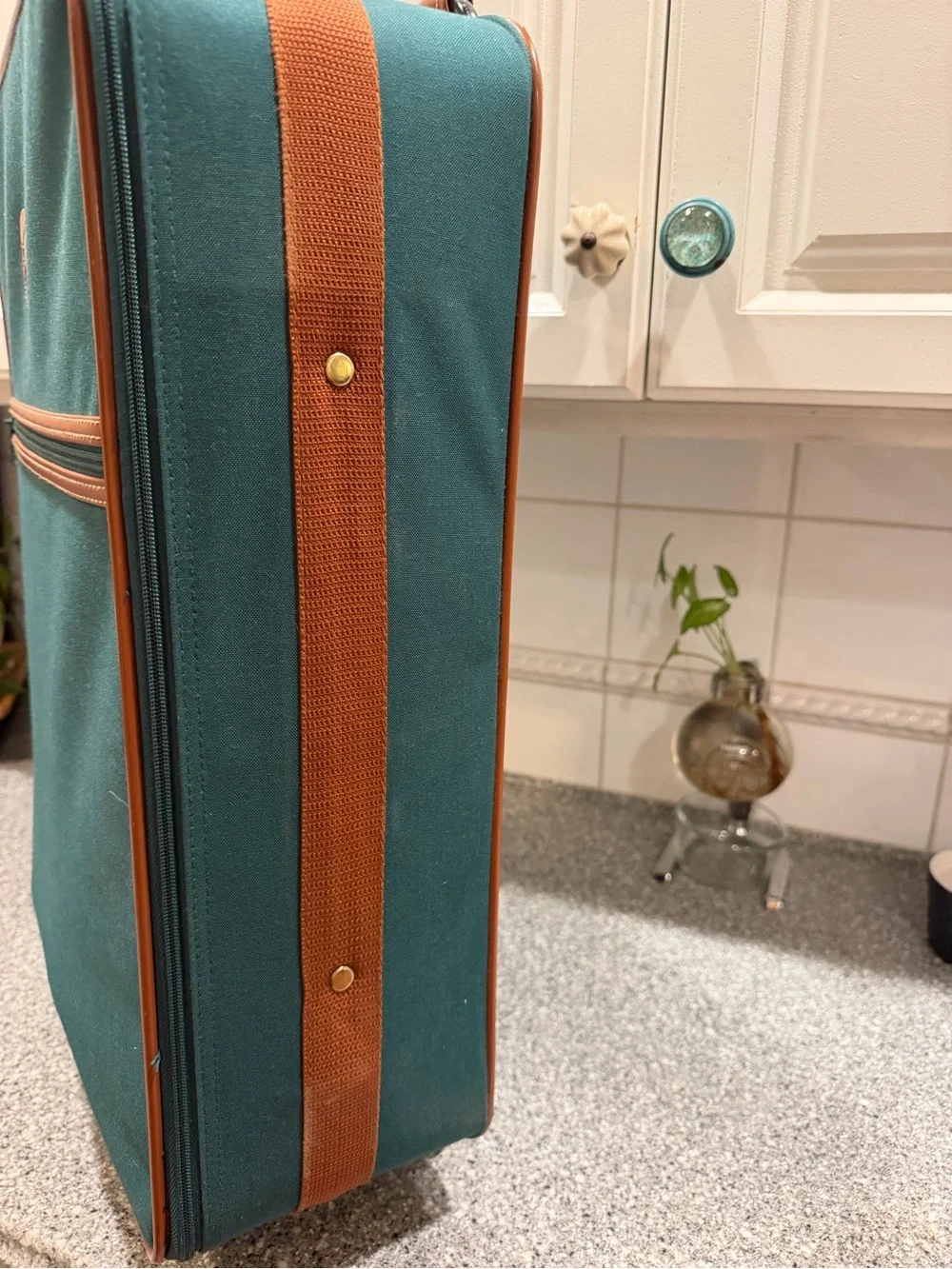Vintage Polo Ralph Lauren Hunter Green Rolling Suitcase 1980s Carry-On Luggage